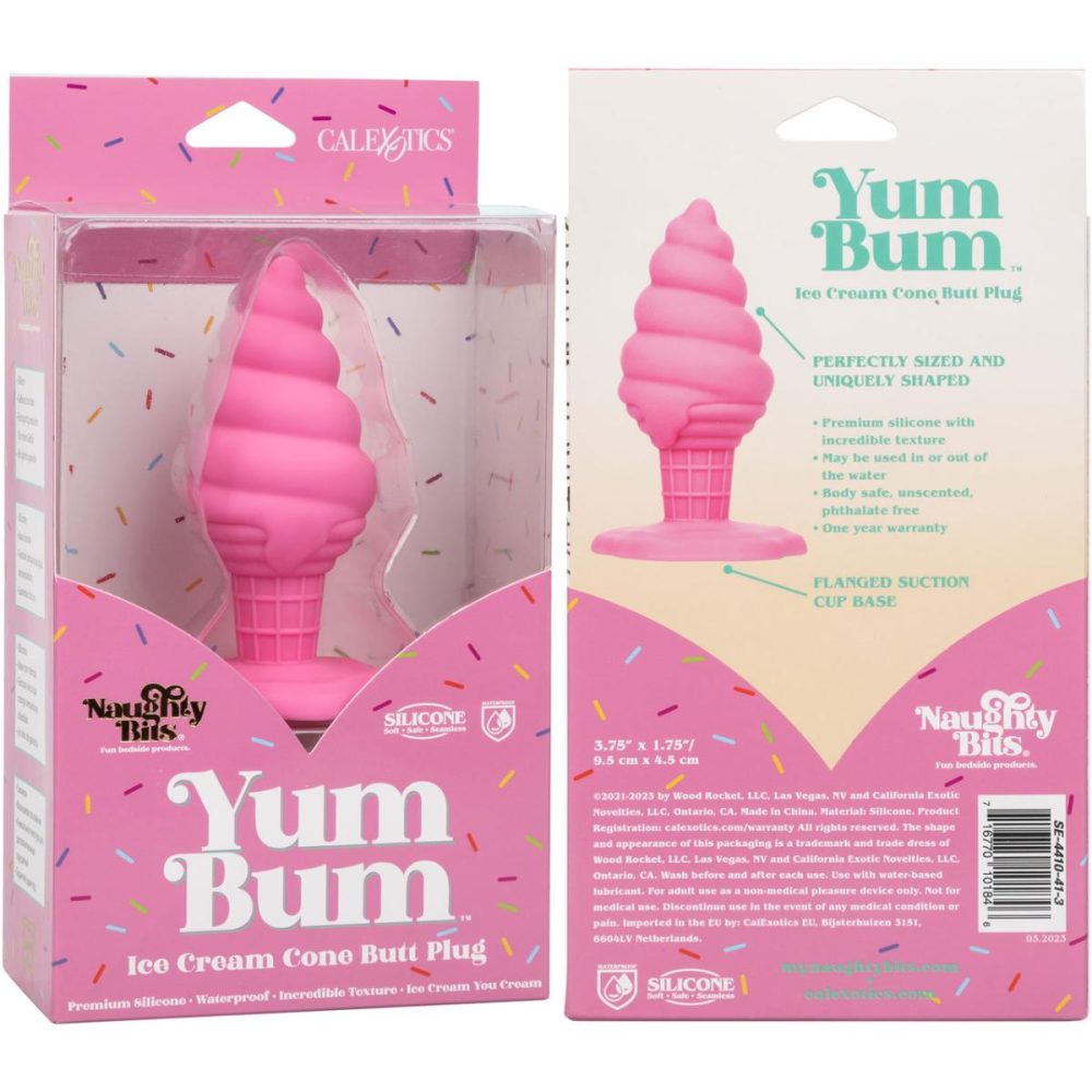 Butt Plugs & Probes | Naughty Bits Yum Bum Ice Cream Cone Silicone Butt Plug – Pink