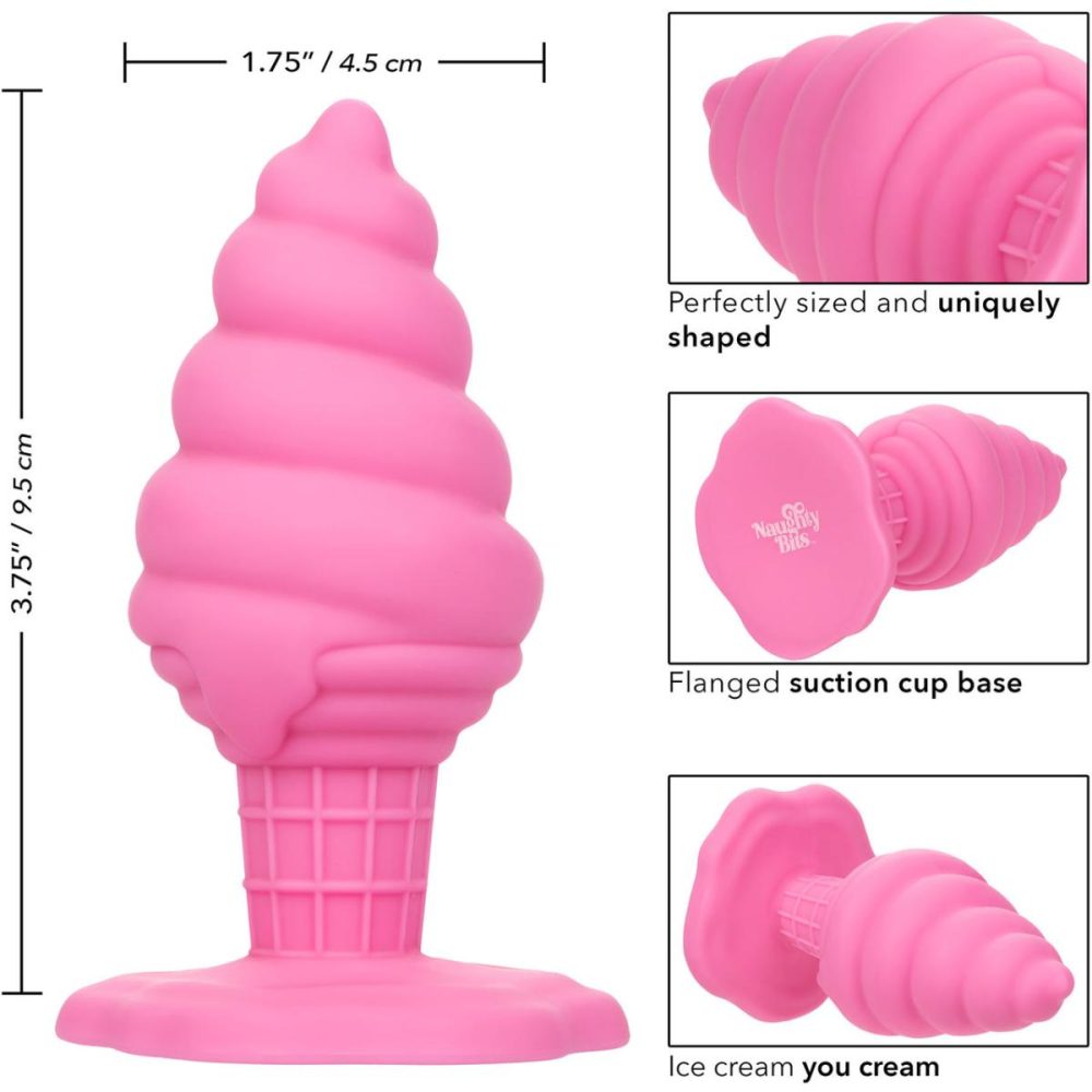 Butt Plugs & Probes | Naughty Bits Yum Bum Ice Cream Cone Silicone Butt Plug – Pink