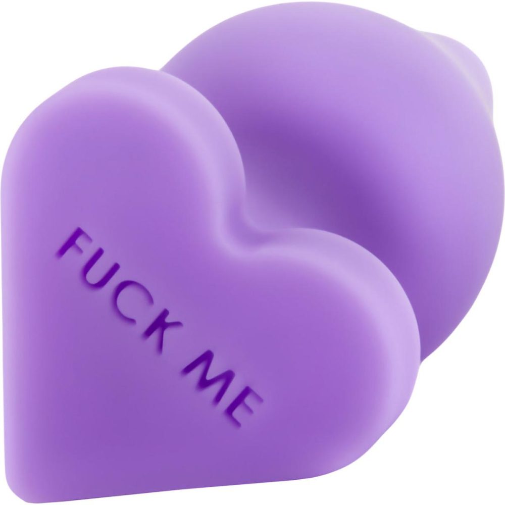 Butt Plugs & Probes | Play With Me Naughtier Candy Heart Silicone Butt Plug – Fuck Me Purple