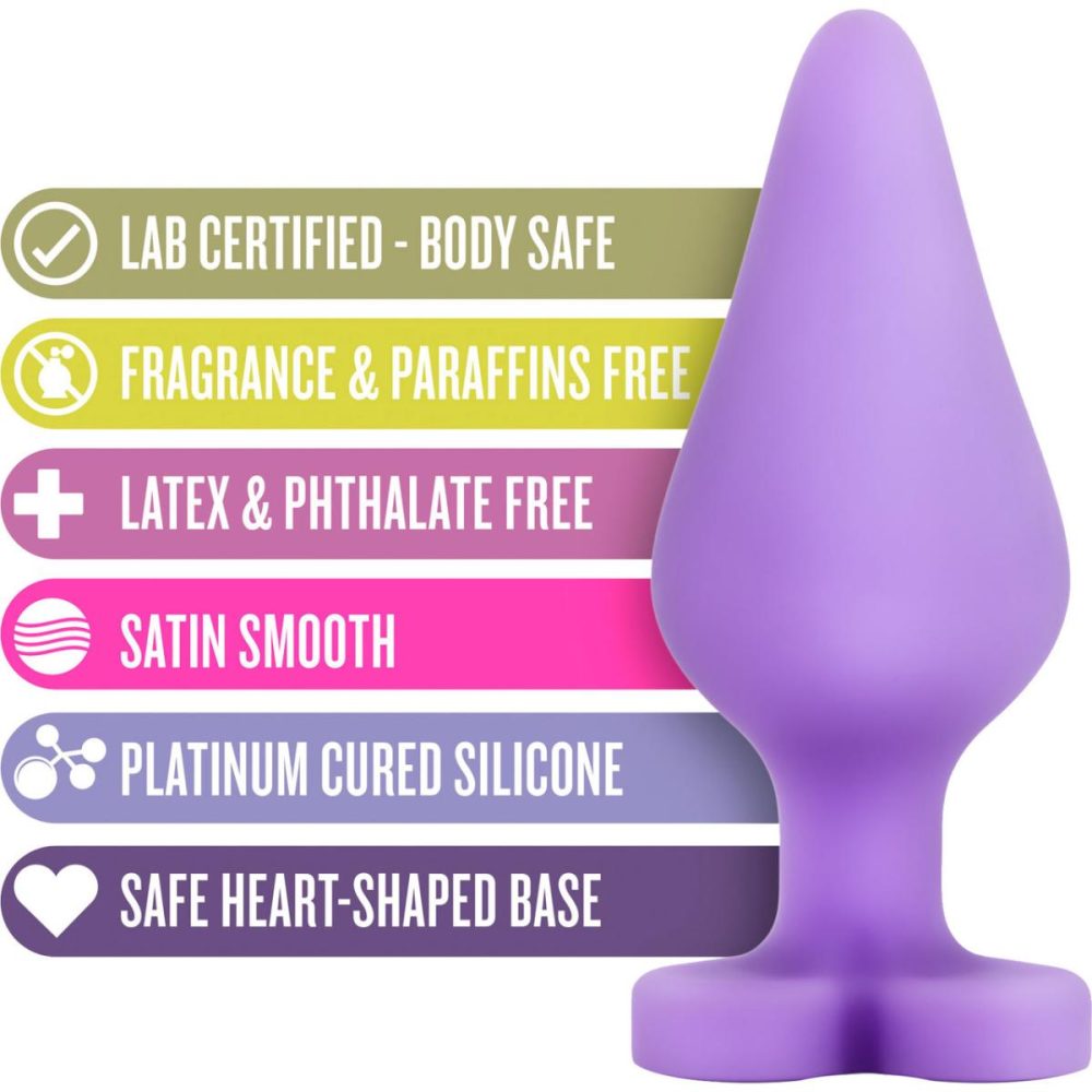 Butt Plugs & Probes | Play With Me Naughtier Candy Heart Silicone Butt Plug – Fuck Me Purple