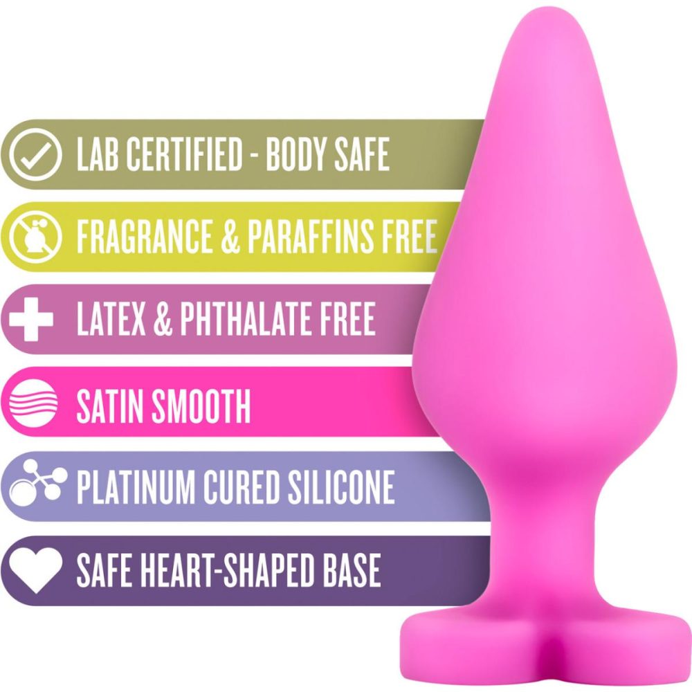 Butt Plugs & Probes | Play With Me Naughtier Candy Heart Silicone Butt Plug – Ride Me Pink