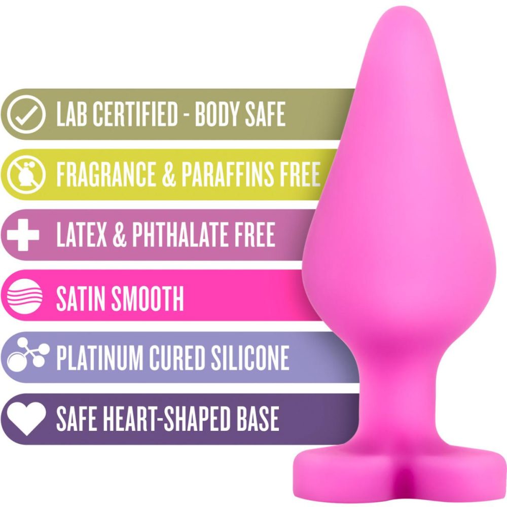 Butt Plugs & Probes | Play With Me Naughty Candy Heart Silicone Butt Plug – Be Mine Pink