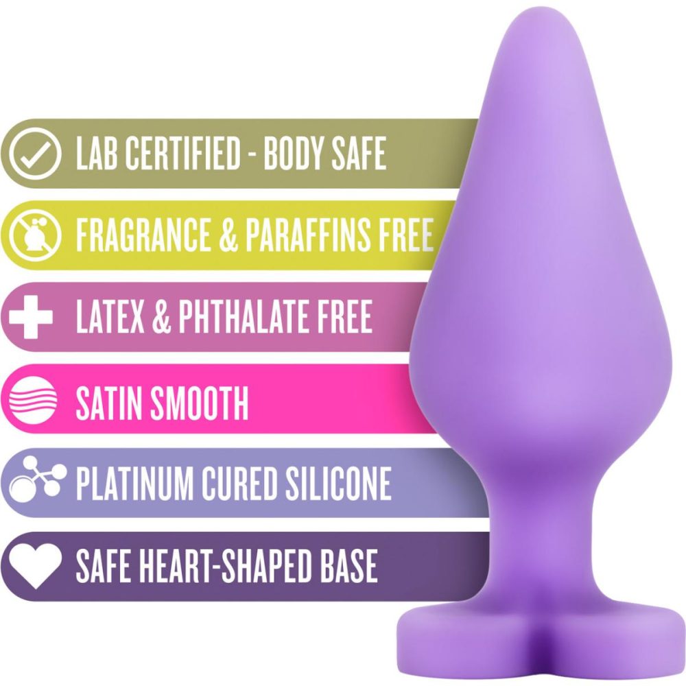 Butt Plugs & Probes | Play With Me Naughty Candy Heart Silicone Butt Plug – Do Me Now Purple