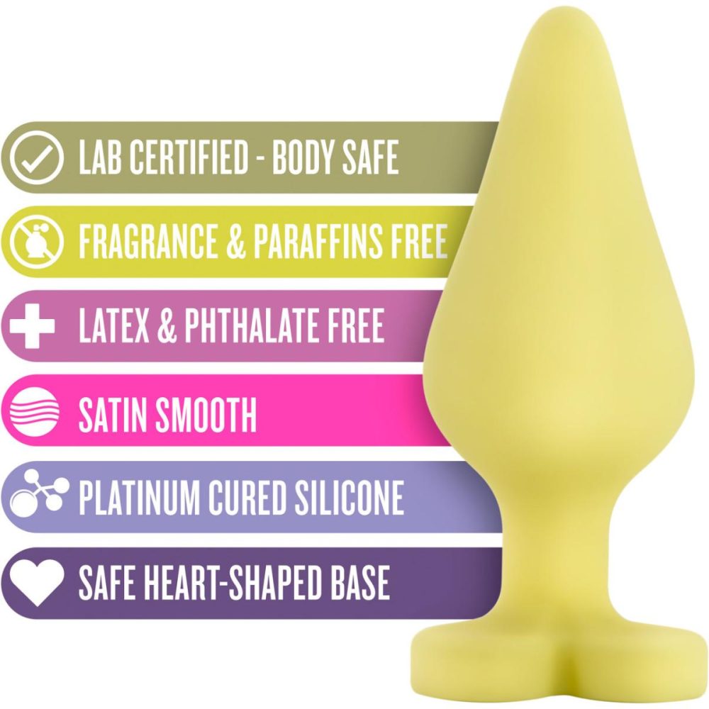 Butt Plugs & Probes | Play With Me Naughty Candy Heart Silicone Butt Plug – Spank Me Yellow