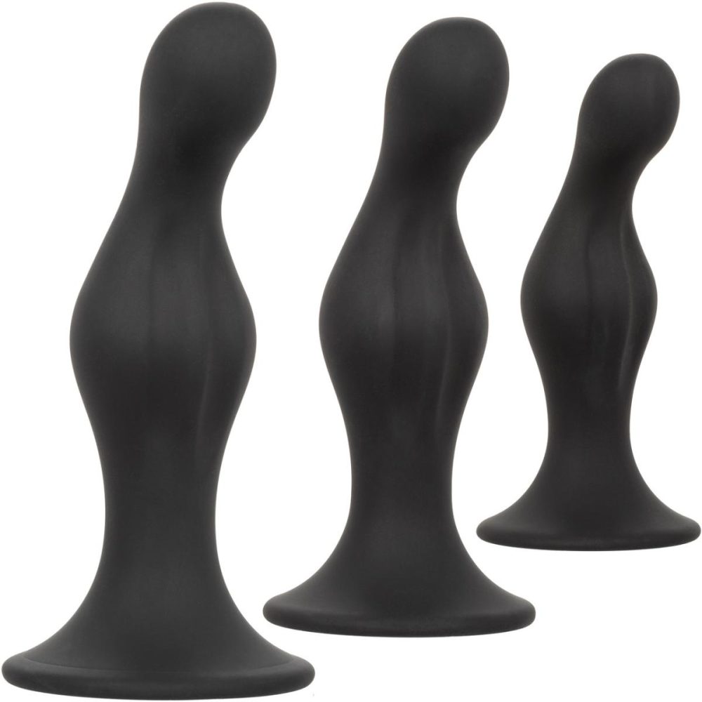 Butt Plugs & Probes | Silicone Anal Ripple 3 Piece Butt Plug Kit – Black