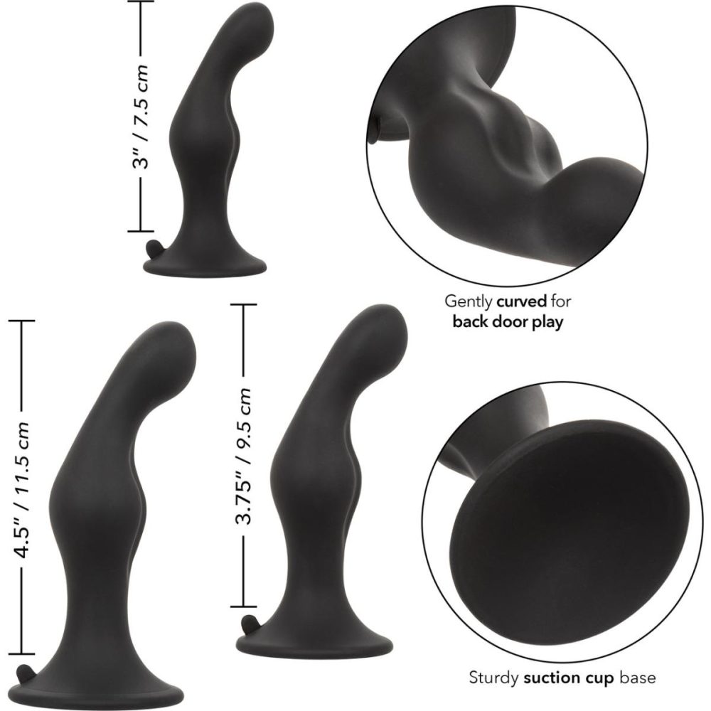 Butt Plugs & Probes | Silicone Anal Ripple 3 Piece Butt Plug Kit – Black