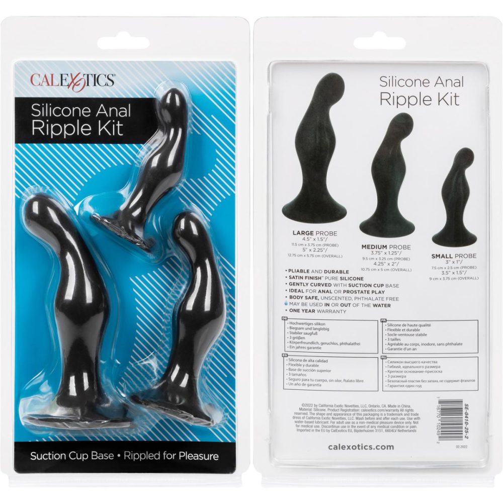 Butt Plugs & Probes | Silicone Anal Ripple 3 Piece Butt Plug Kit – Black