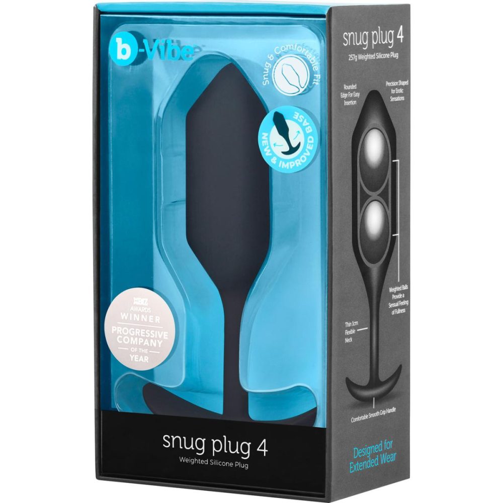 Butt Plugs & Probes | Snug Plug 4 Extra-Large Silicone Weighted Butt Plug – Black