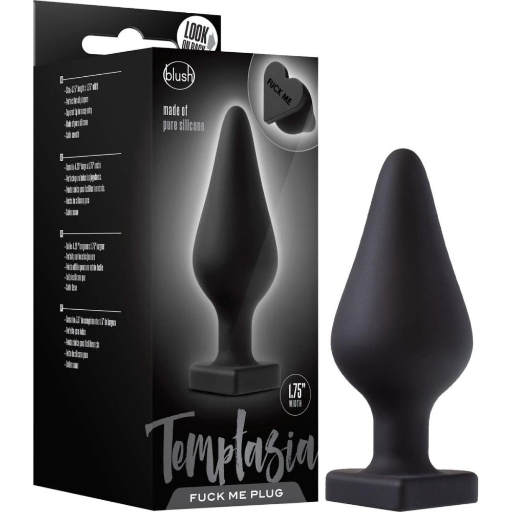 Butt Plugs & Probes | Temptasia Fuck Me Silicone Butt Plug – Black