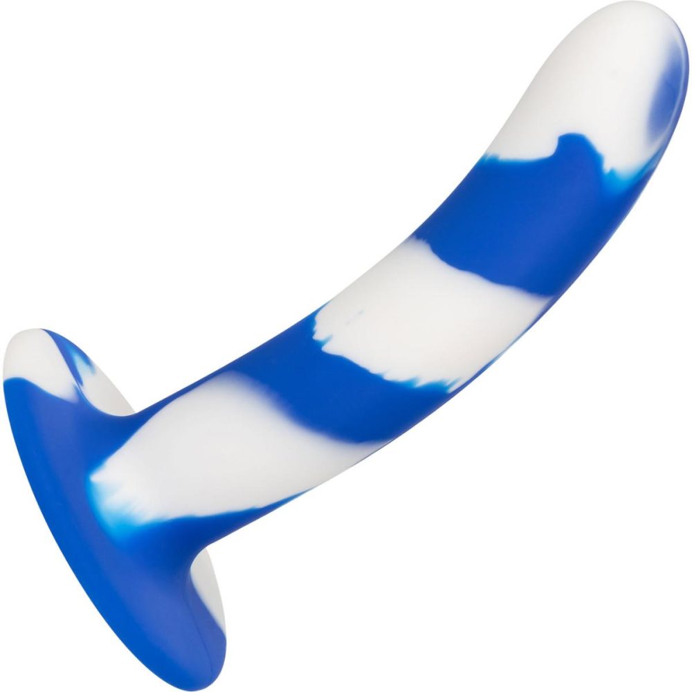 Butt Plugs & Probes | Admiral Swirl Probe 5.5" Silicone Suction Cup Dildo – Blue & White