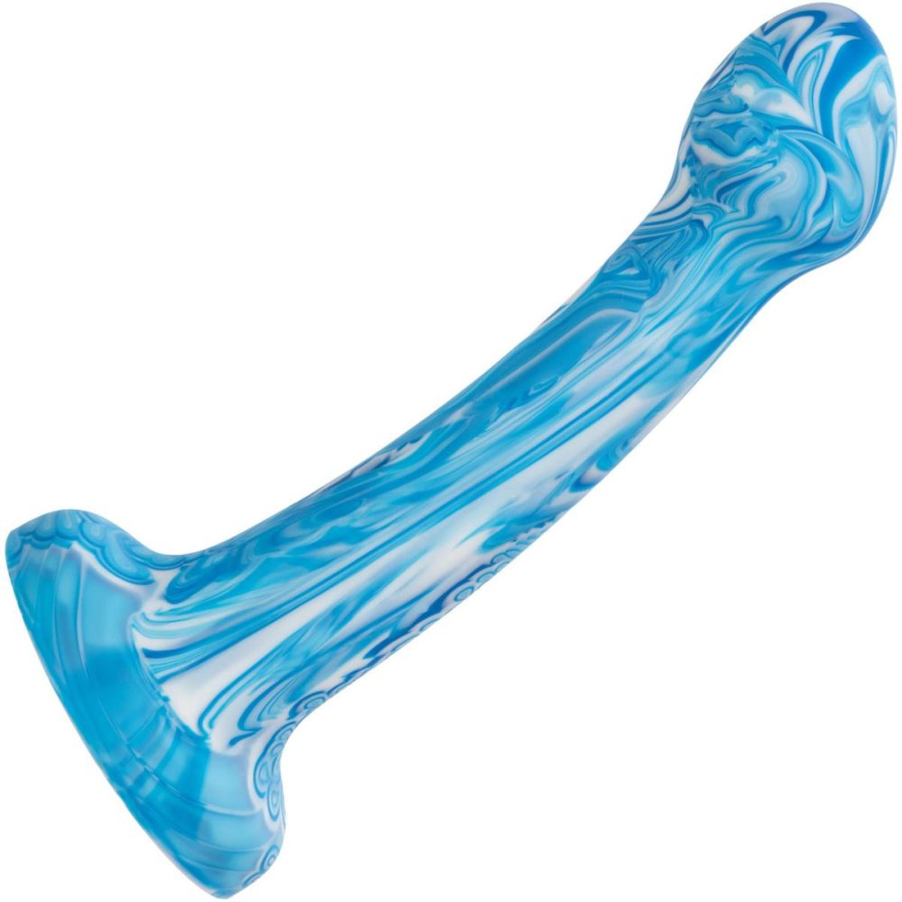 Butt Plugs & Probes | Twisted Love Twisted Bulb Tip Probe 6" Silicone Suction Cup Dildo – Blue & White