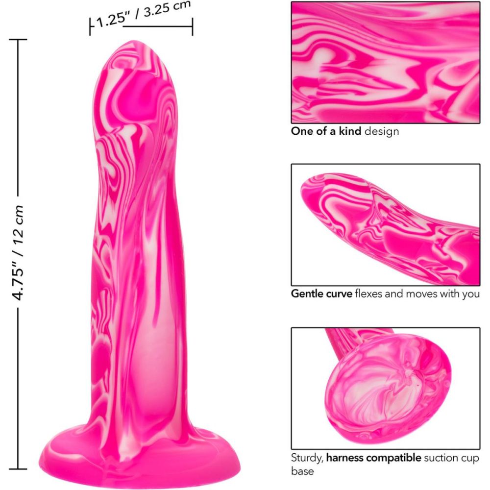 Butt Plugs & Probes | Twisted Love Twisted Probe 4.75" Silicone Suction Cup Dildo – Pink & White