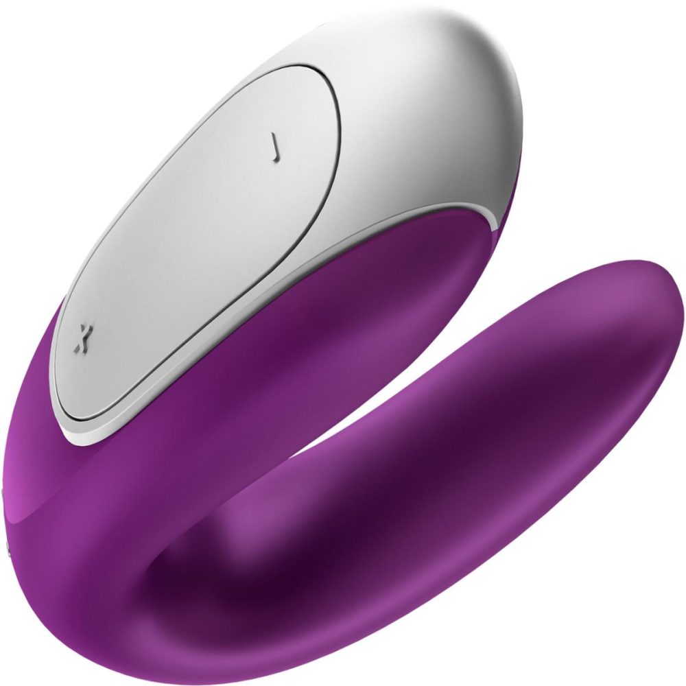 Couples Vibrators | Double Fun Silicone Rechargeable Dual Vibrator With Remote Control – Purple