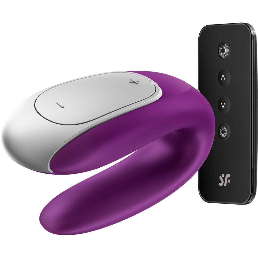 Couples Vibrators | Double Fun Silicone Rechargeable Dual Vibrator With Remote Control – Purple