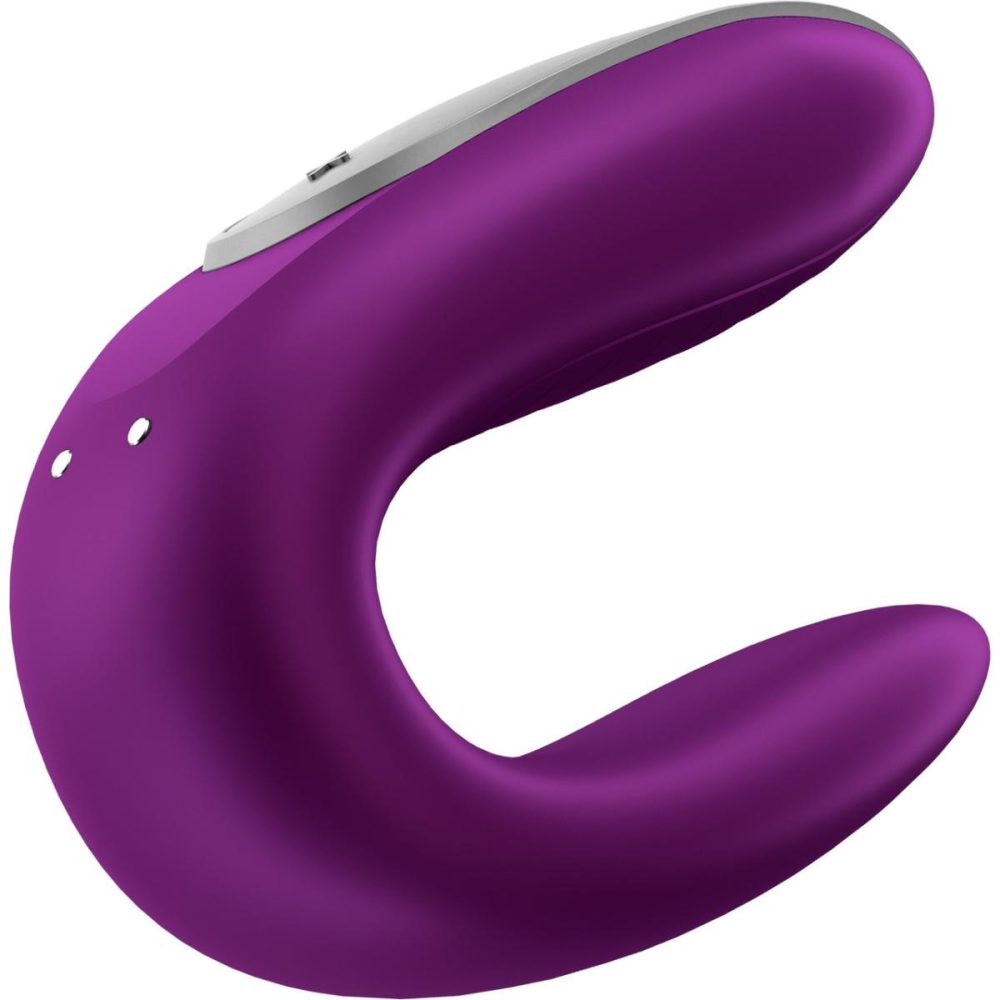 Couples Vibrators | Double Fun Silicone Rechargeable Dual Vibrator With Remote Control – Purple