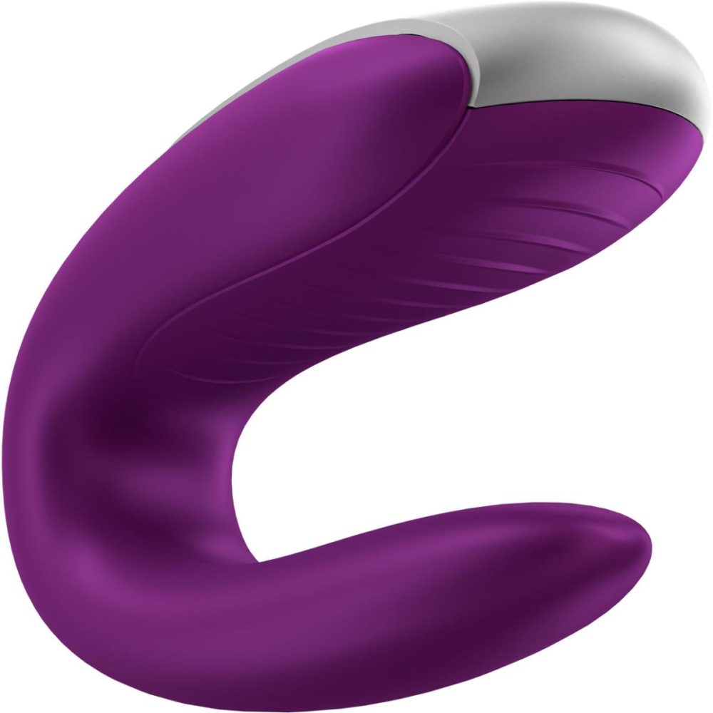 Couples Vibrators | Double Fun Silicone Rechargeable Dual Vibrator With Remote Control – Purple