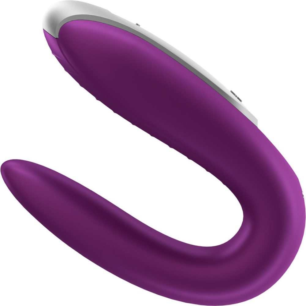 Couples Vibrators | Double Fun Silicone Rechargeable Dual Vibrator With Remote Control – Purple