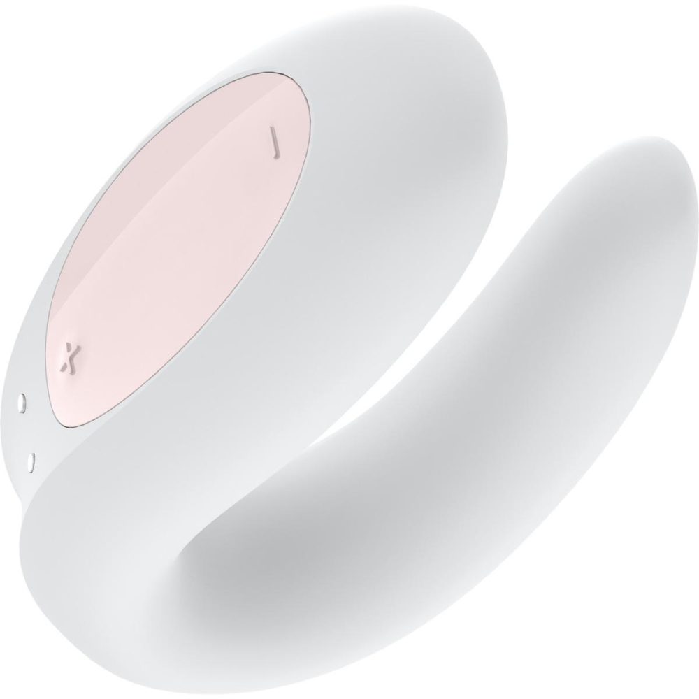 Couples Vibrators | Double Joy Wearable Silicone Dual Stimulation App Enabled Couples Vibrator – White