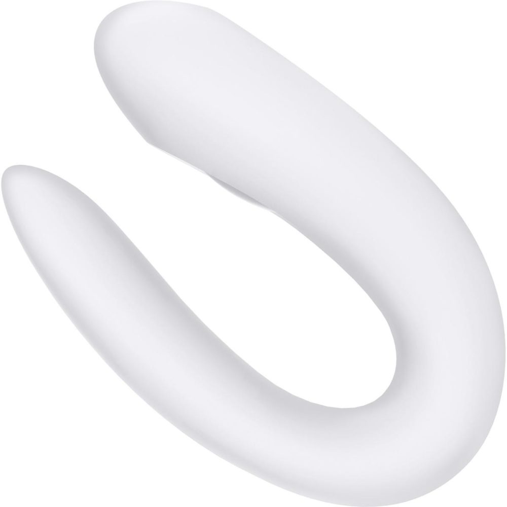 Couples Vibrators | Double Joy Wearable Silicone Dual Stimulation App Enabled Couples Vibrator – White