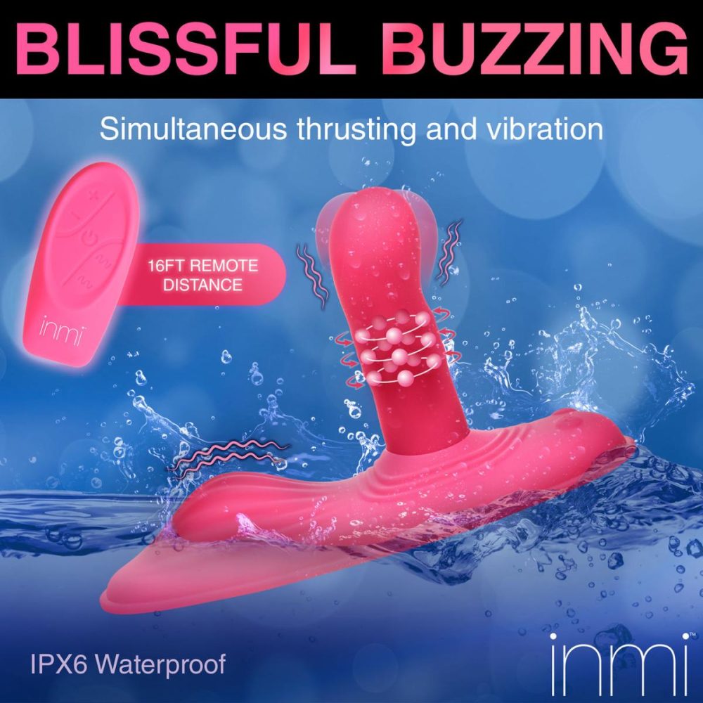 Dildos, Buffers & Grinders | Inmi Spin ‘N’ Grind Rotating & Vibrating Silicone Rechargeable Grinder With Remote – Pink