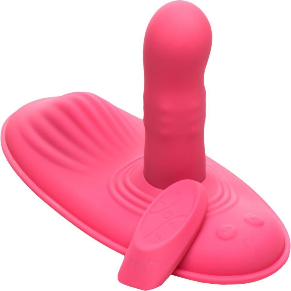 Dildos, Buffers & Grinders | Inmi Spin ‘N’ Grind Rotating & Vibrating Silicone Rechargeable Grinder With Remote – Pink