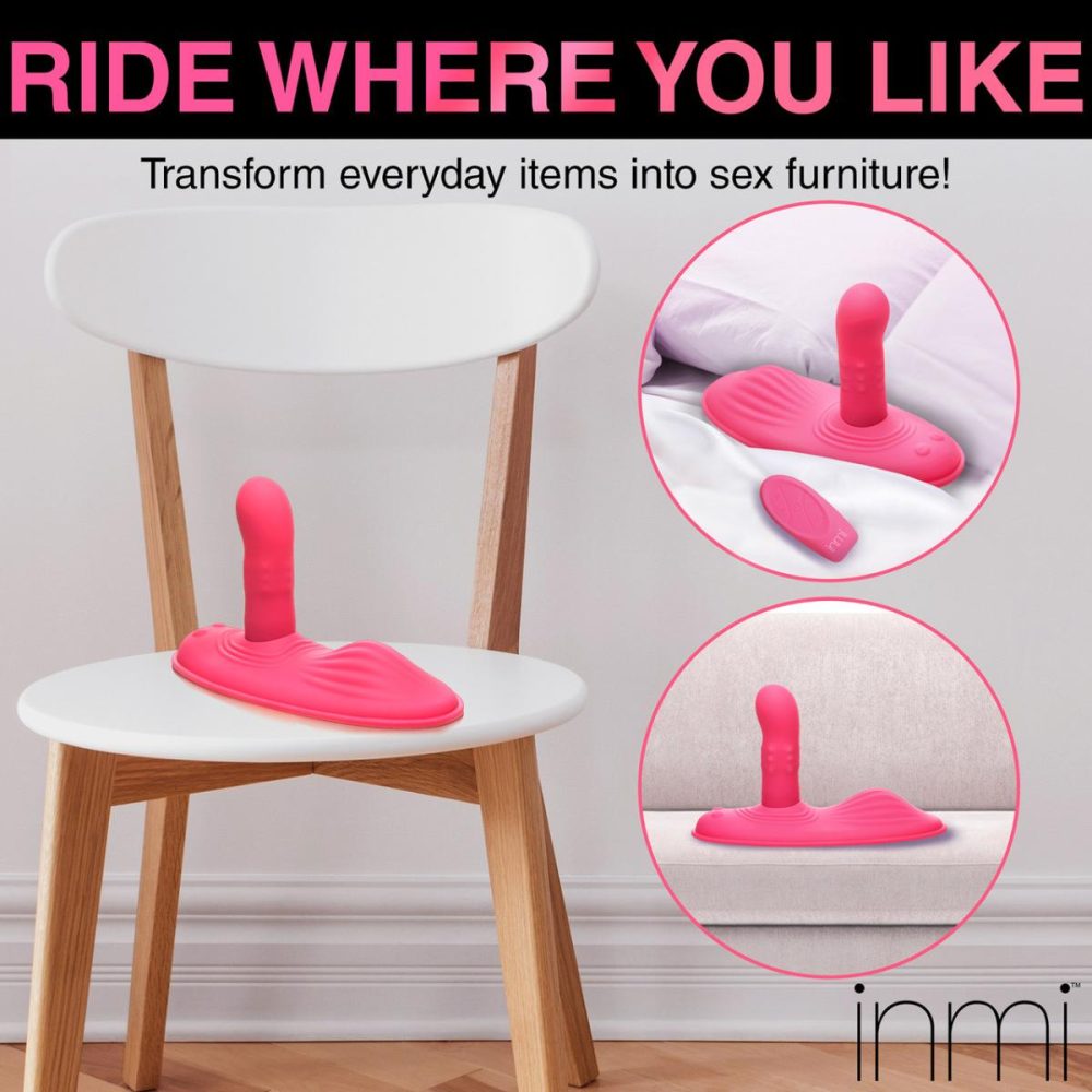 Dildos, Buffers & Grinders | Inmi Spin ‘N’ Grind Rotating & Vibrating Silicone Rechargeable Grinder With Remote – Pink