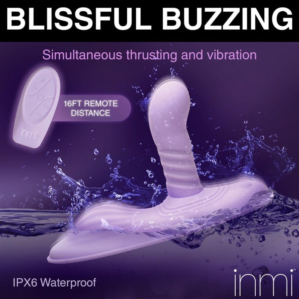 Dildos, Buffers & Grinders | Inmi Thrust ‘N’ Grind Thrusting & Vibrating Silicone Rechargeable Grinder With Remote – Purple