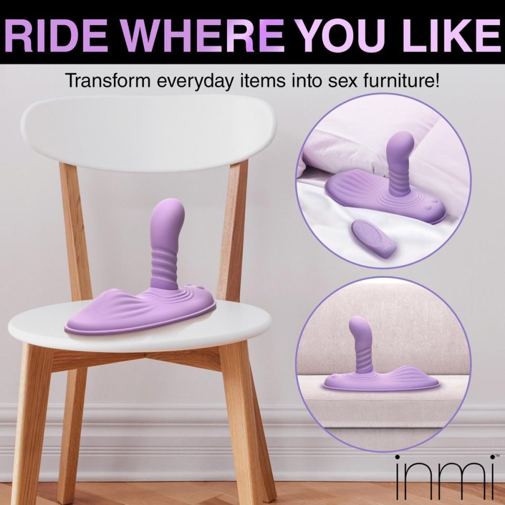 Dildos, Buffers & Grinders | Inmi Thrust ‘N’ Grind Thrusting & Vibrating Silicone Rechargeable Grinder With Remote – Purple