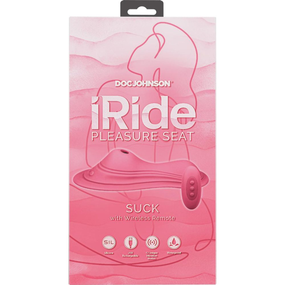 Dildos, Buffers & Grinders | iRide Pleasure Seat Suck Vibrating Grinder Pad With Suction & Remote – Dusty Pink