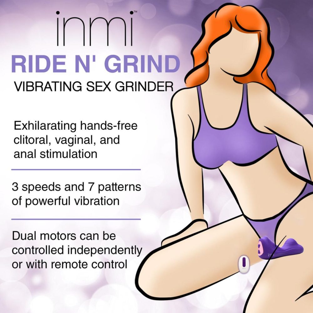 Dildos, Buffers & Grinders | Ride N’ Grind 10X Rechargeable Waterproof Silicone Vibrating Grinder With Remote – Purple