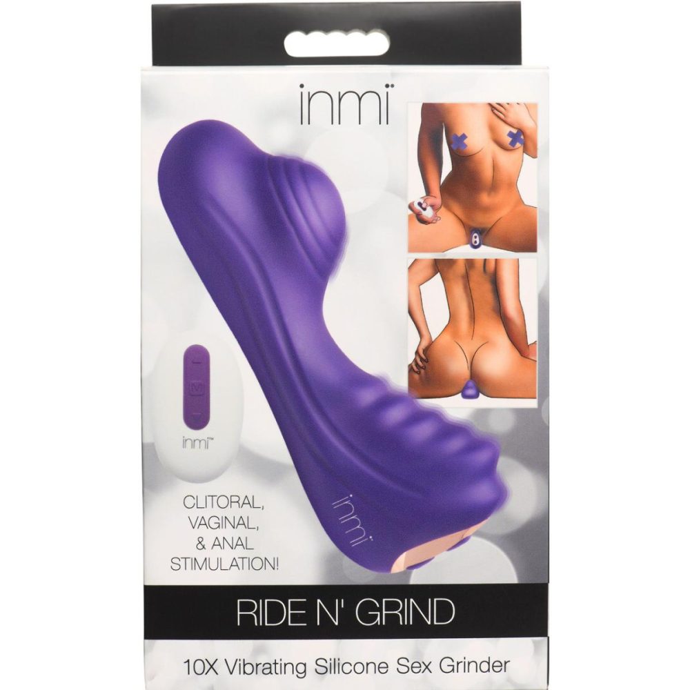 Dildos, Buffers & Grinders | Ride N’ Grind 10X Rechargeable Waterproof Silicone Vibrating Grinder With Remote – Purple