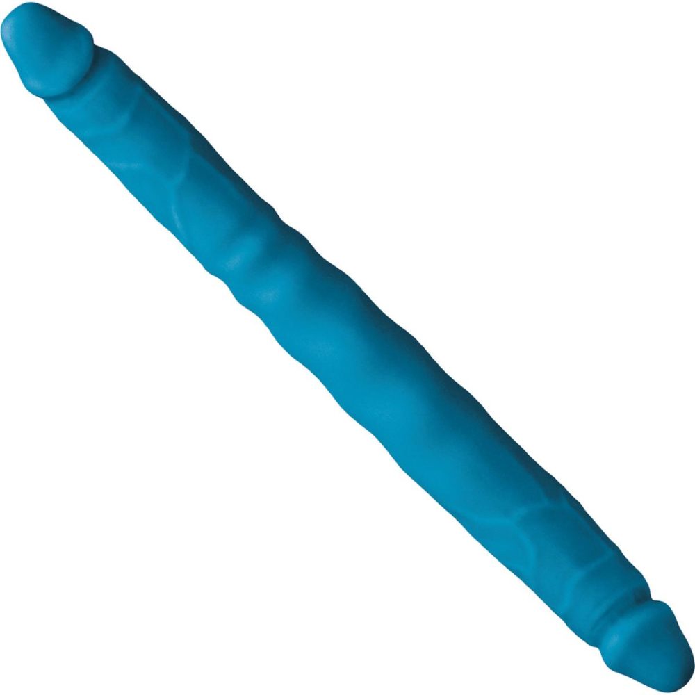 Double Dildos | Colours Double Pleasures Blue Silicone Double Dildo