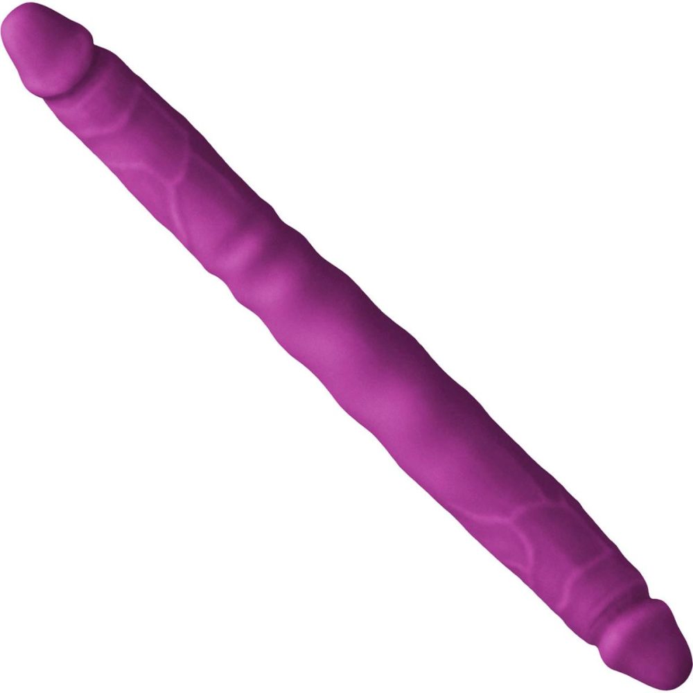 Double Dildos | Colours Double Pleasures Purple Silicone Double Dildo