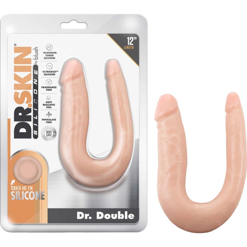 Double Dildos | Dr. Skin Dr. Double 12.5" Realistic Silicone Mini Double Dildo – Vanilla