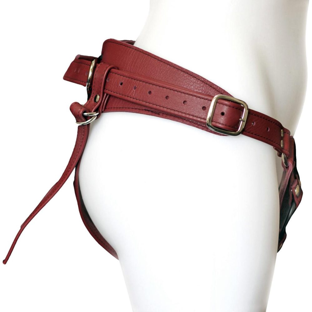 Double Leg Strap | Aslan Cherry Minx Leather Strap-On Harness