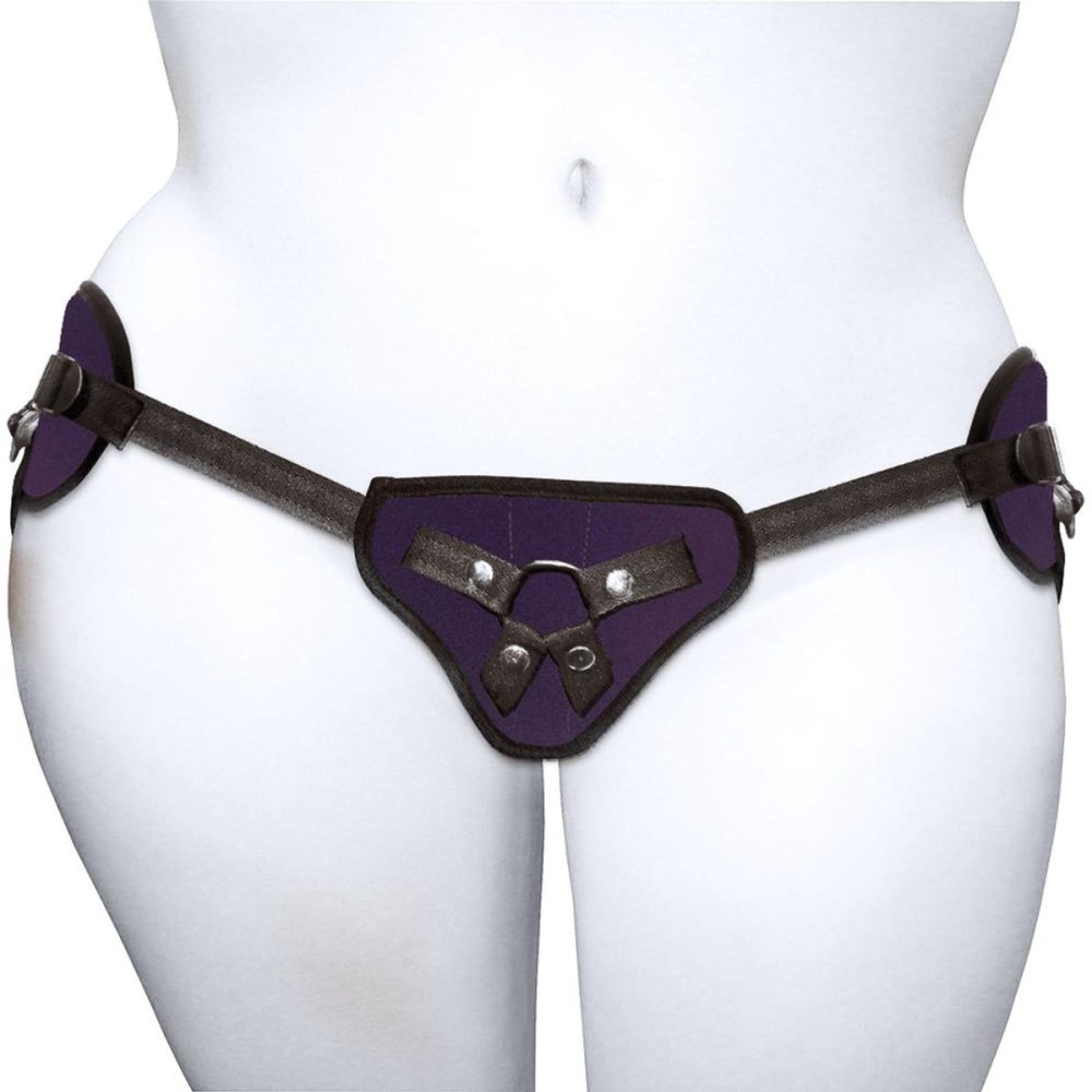 Double Leg Strap | Curvy Collection Plush Purple Strap-On Harness by