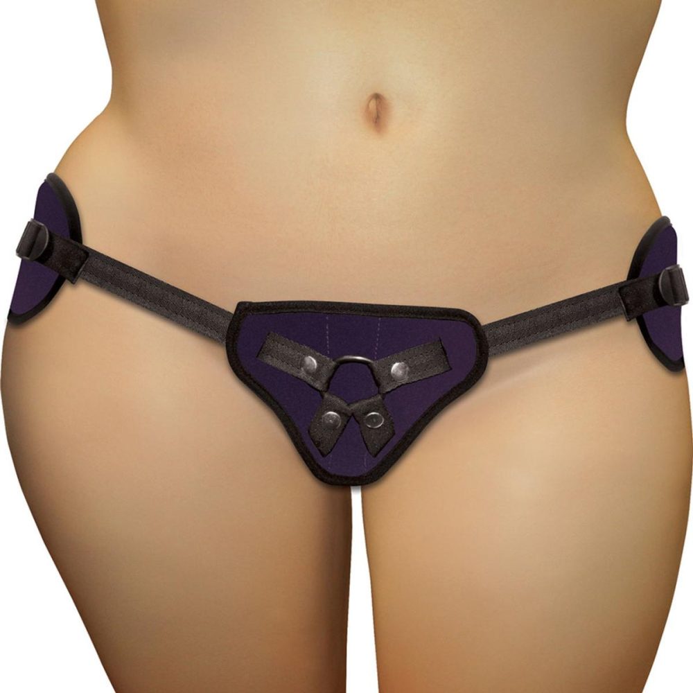 Double Leg Strap | Curvy Collection Plush Purple Strap-On Harness by