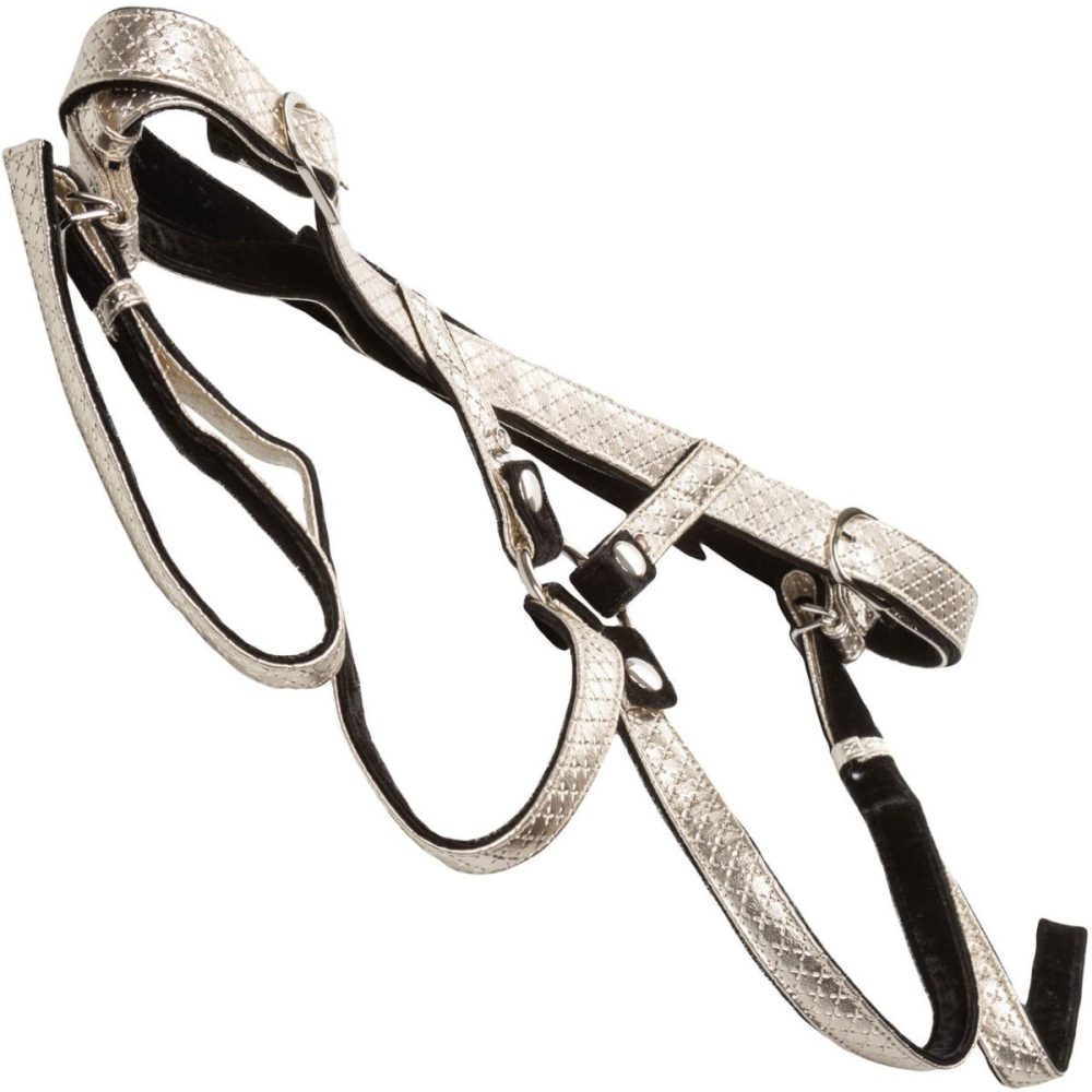 Double Leg Strap | Her Royal Harness The Regal Duchess O-Ring Harness by – Gold