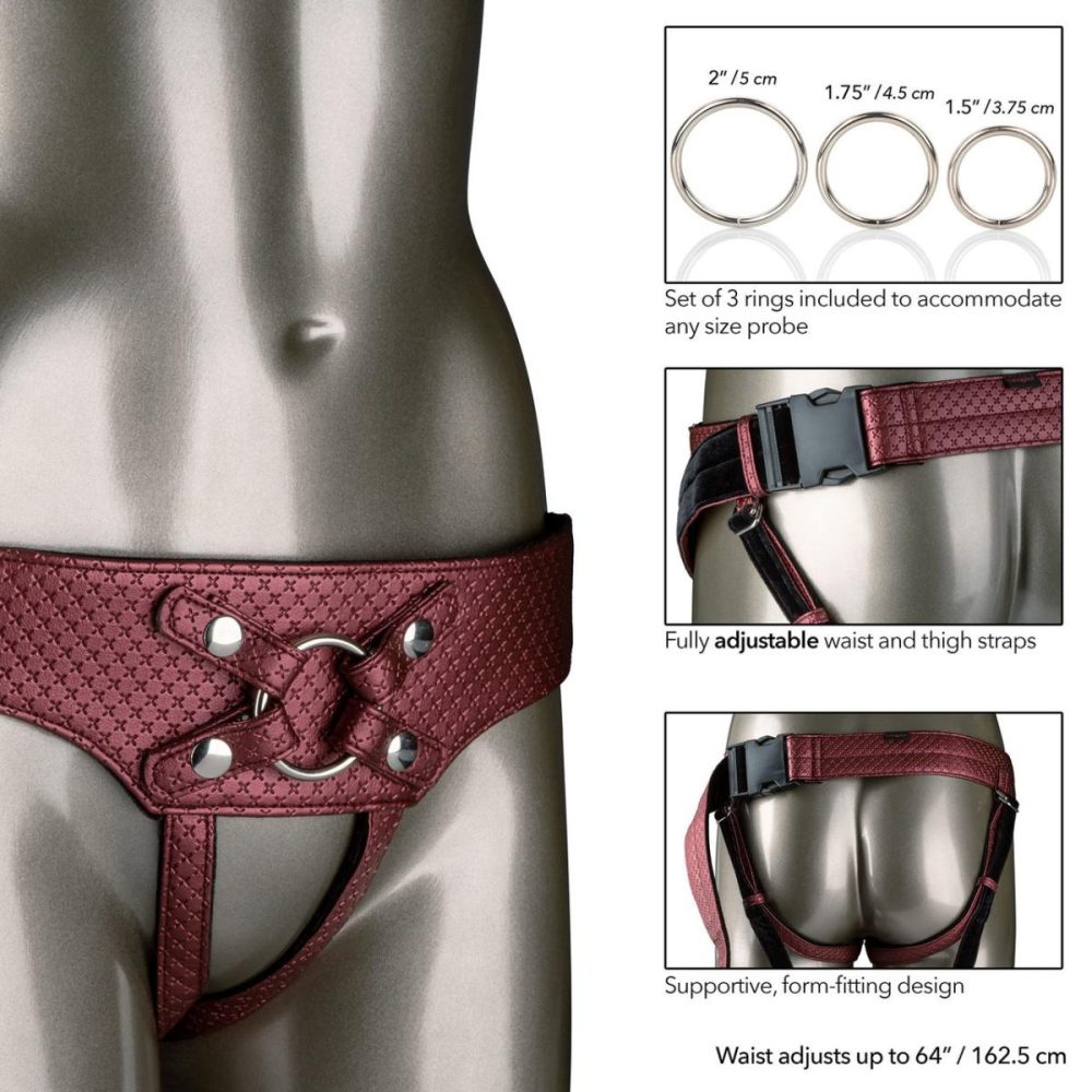 Double Leg Strap | Her Royal Harness The Regal Empress O-Ring Harness by – Red