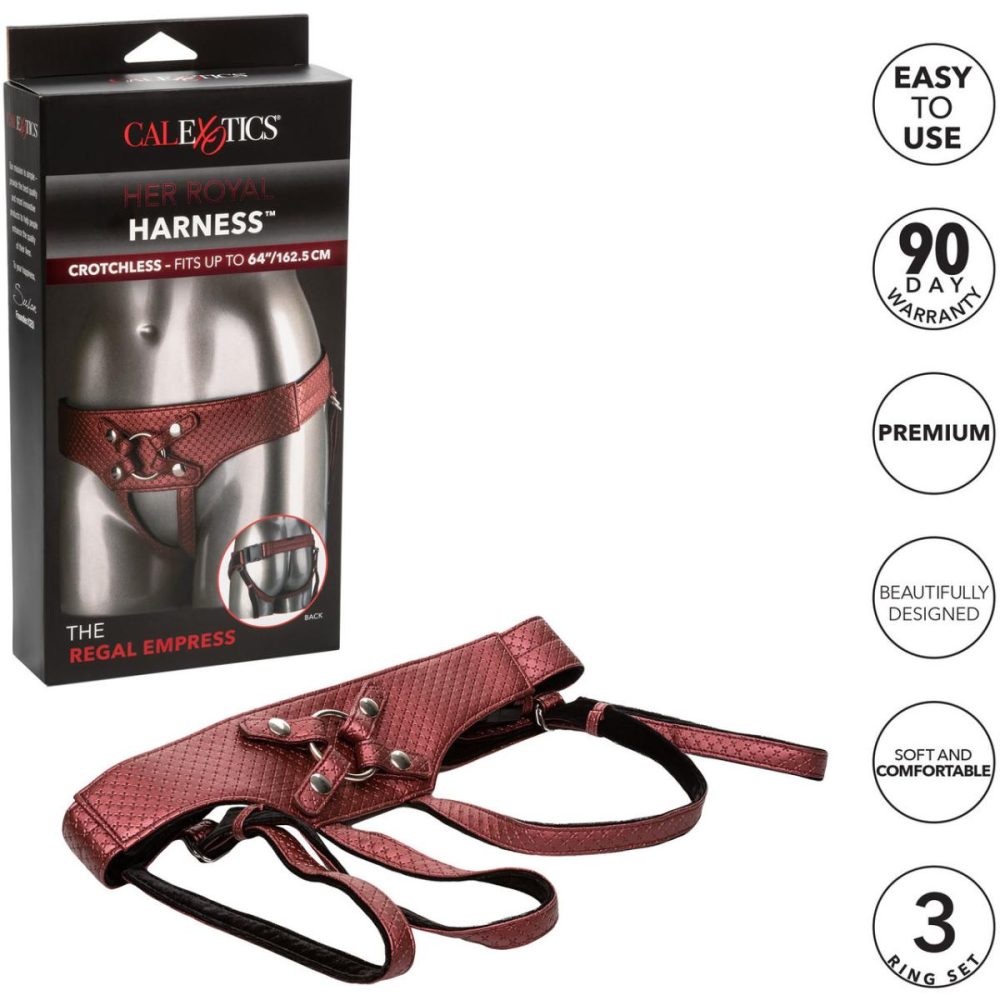 Double Leg Strap | Her Royal Harness The Regal Empress O-Ring Harness by – Red