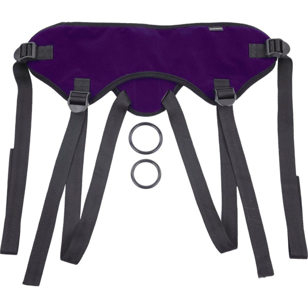 Double Leg Strap | Lush Strap On Harness – Purple, Fits Hips up to 60"