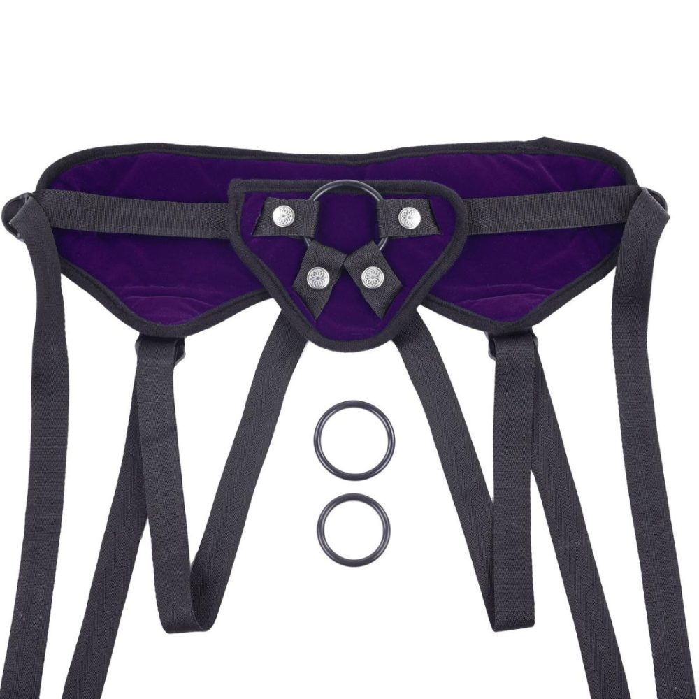 Double Leg Strap | Lush Strap On Harness – Purple, Fits Hips up to 60"