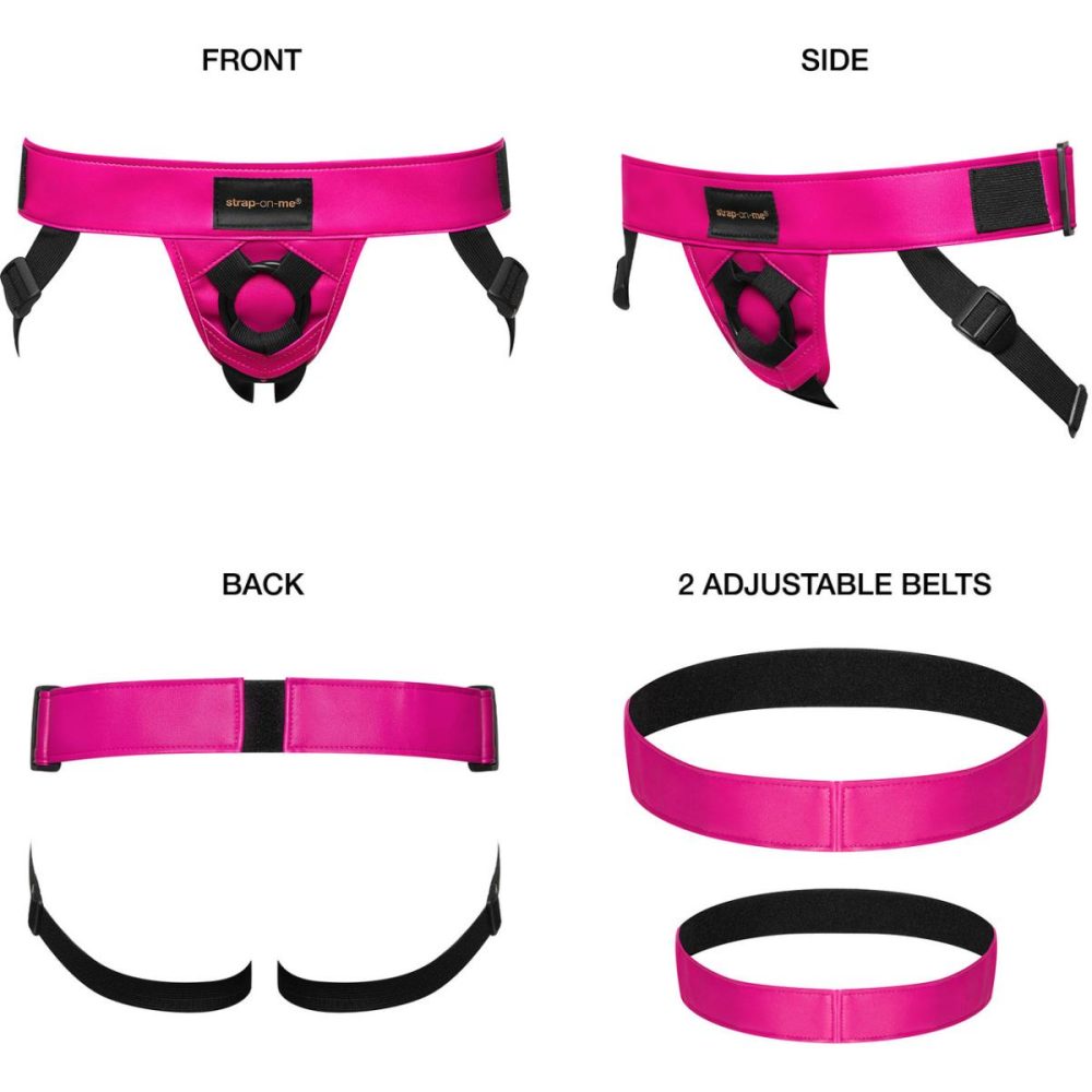 Double Leg Strap | Strap-on-Me Curious Leatherette Harness – Fuchsia