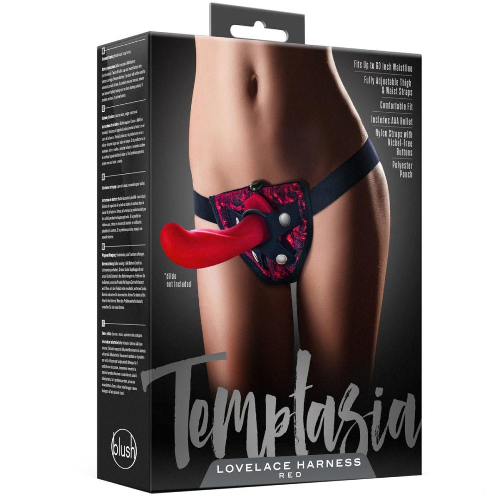 Double Leg Strap | Temptasia Lovelace Strap-On Harness Novelties – Red