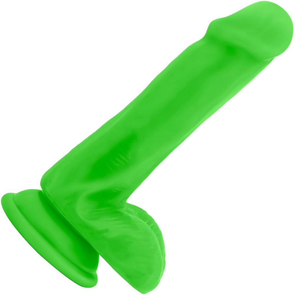 Dual Density Dildos | Neo Elite 6 Inch Dual Density Realistic Silicone Dildo With Balls by – Neon Green