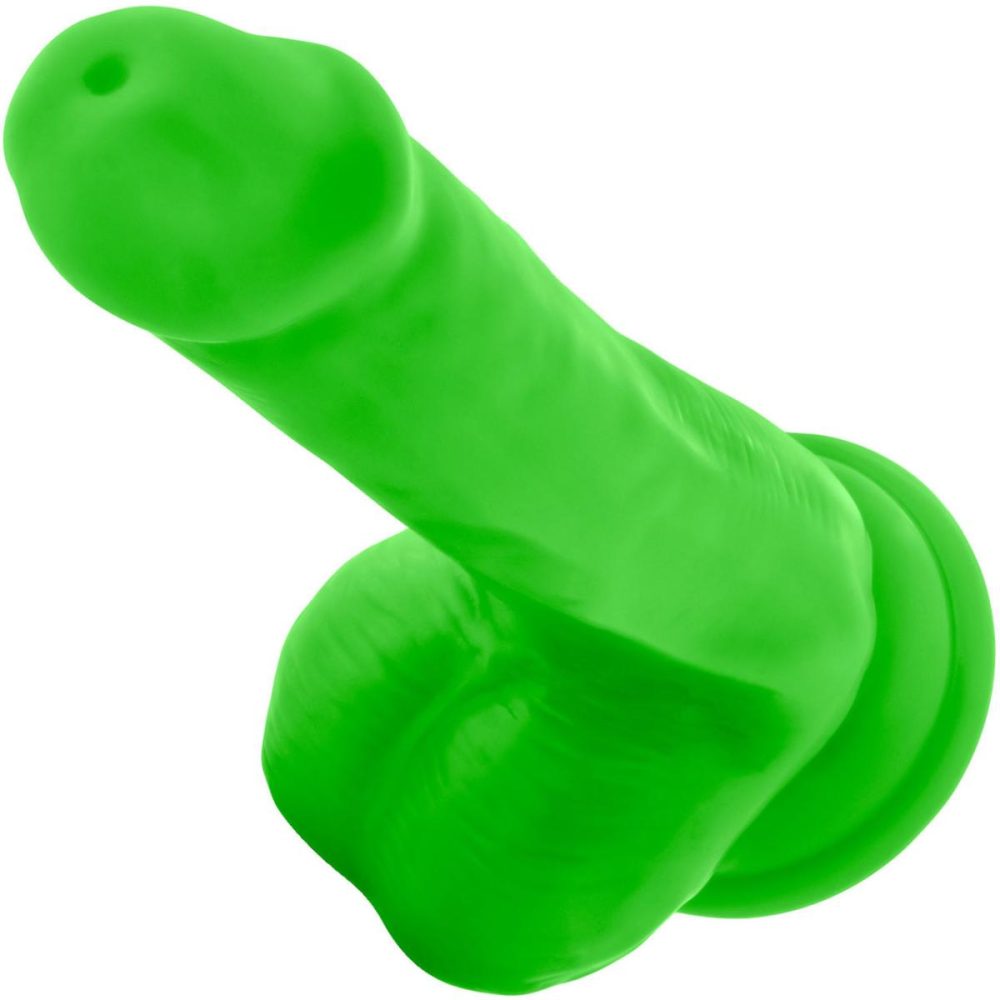 Dual Density Dildos | Neo Elite 6 Inch Dual Density Realistic Silicone Dildo With Balls by – Neon Green