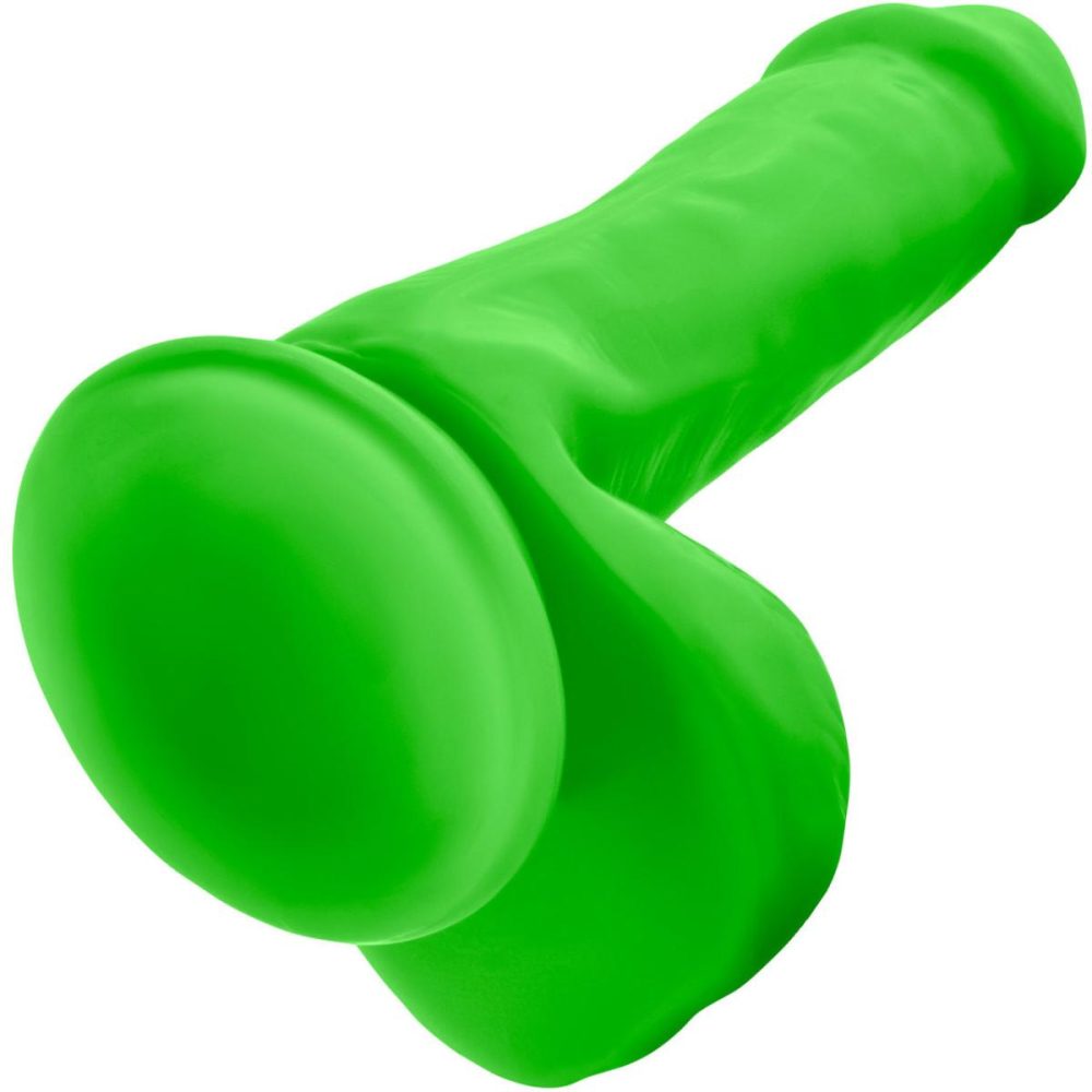 Dual Density Dildos | Neo Elite 6 Inch Dual Density Realistic Silicone Dildo With Balls by – Neon Green