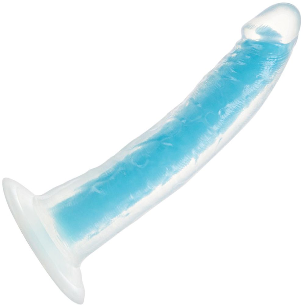 Dual Density Dildos | Neo Elite Glow In The Dark 7.5" Dual Density Realistic Silicone Dildo by – Neon Blue