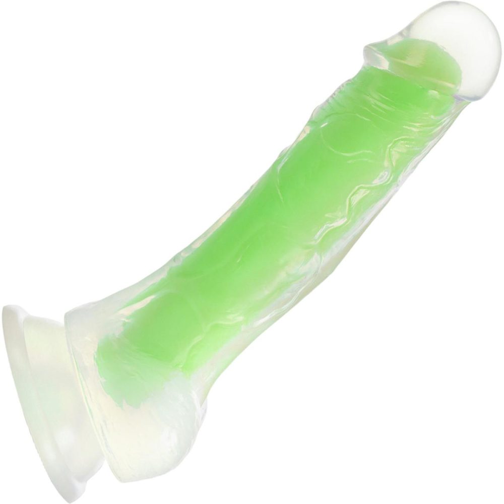 Dual Density Dildos | Neo Elite Viper Glow In The Dark 7.5" Dual Density Realistic Silicone Dildo With Balls by – Neon Green