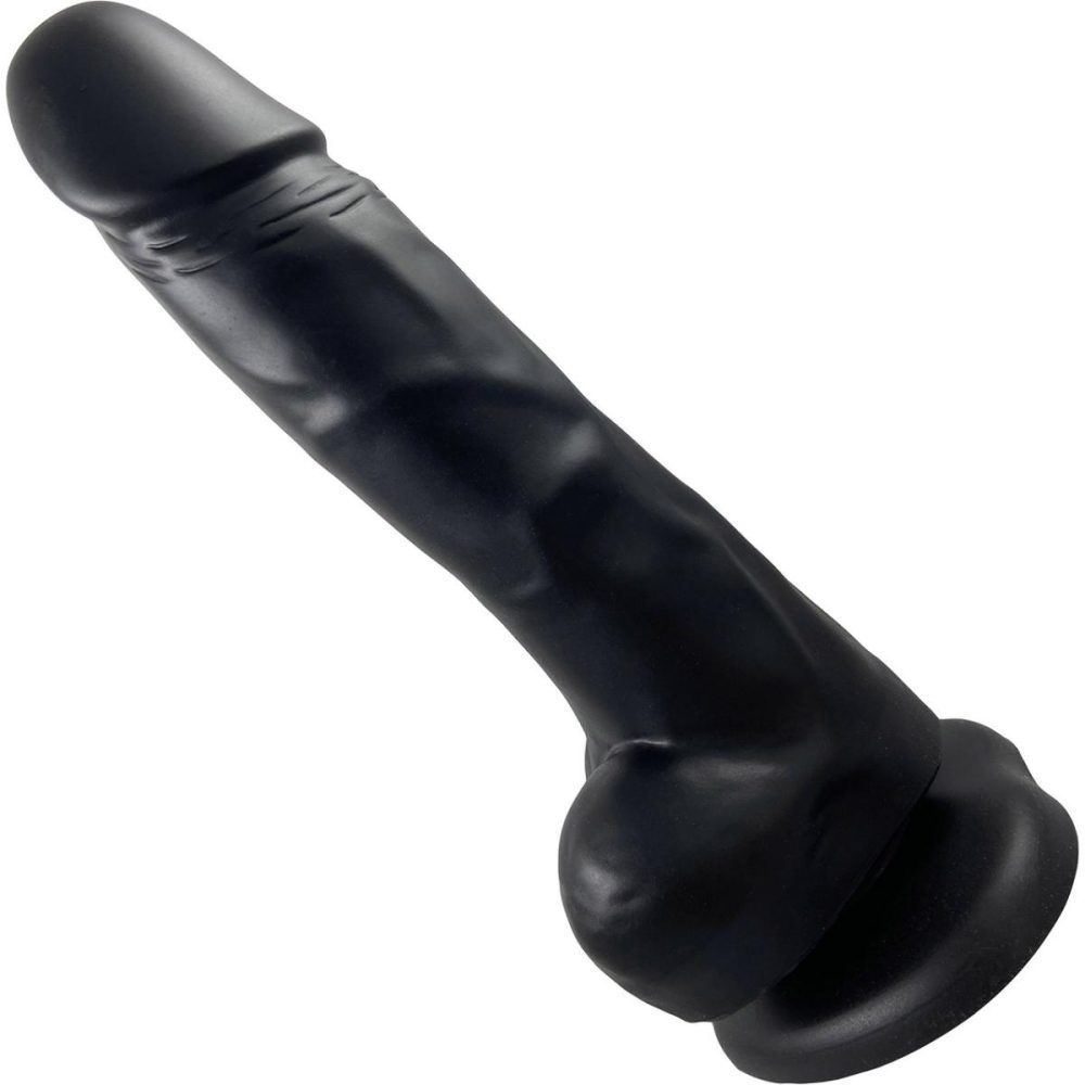 Dual Density Dildos | Strap-on-Me Sliding Skin Dual Density Silicone Suction Cup Realistic Dildo – Large Black